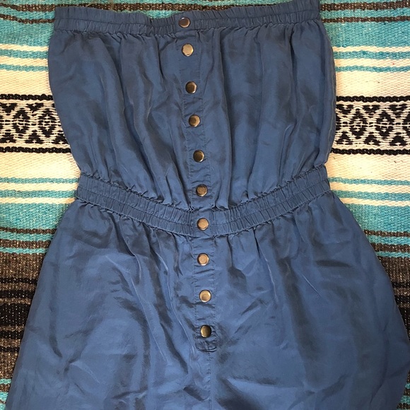 Forever 21 Blue Strapless Romper Medium - Picture 1 of 4